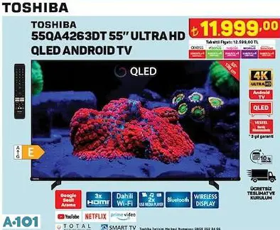 TOSHİBA 55 ULTRA HD SMART LED TV TELEVİZYON
